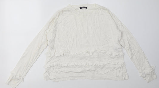Womens UK Size 12 Marks and Spencer White Pullover Sweatshirt
