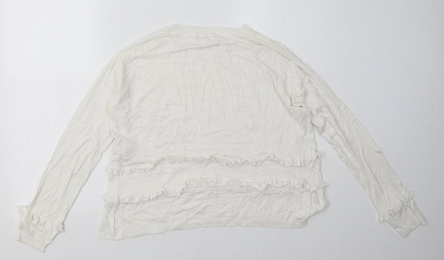 Womens UK Size 12 Marks and Spencer White Pullover Sweatshirt