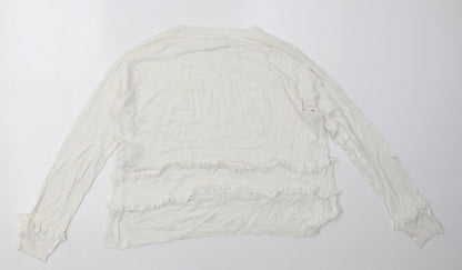 Womens UK Size 12 Marks and Spencer White Pullover Sweatshirt
