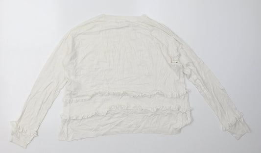 Womens UK Size 12 Marks and Spencer White Pullover Sweatshirt