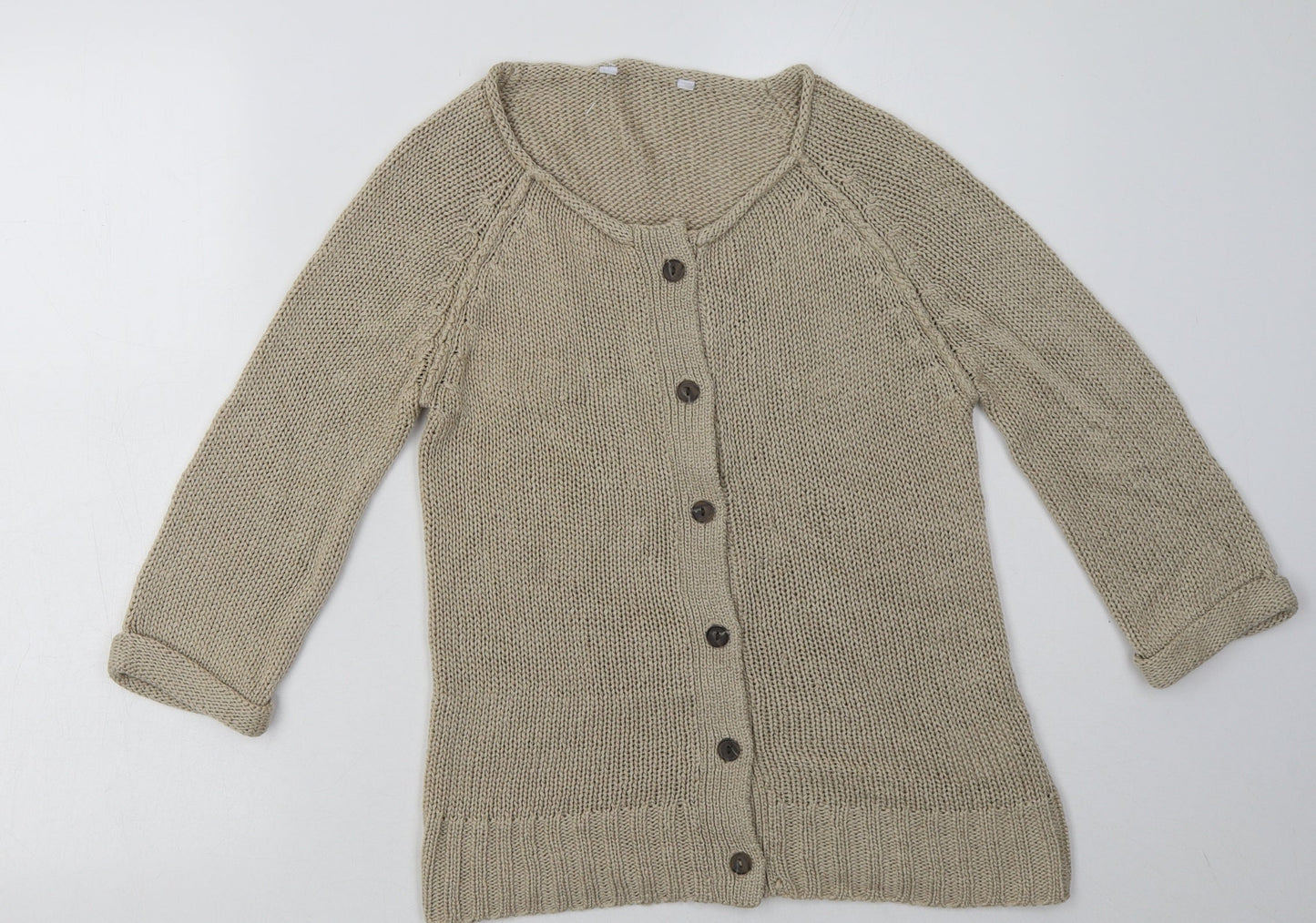Womens UK Size S Preworn Brown Cardigan Jumper