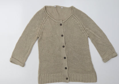 Womens UK Size S Preworn Brown Cardigan Jumper