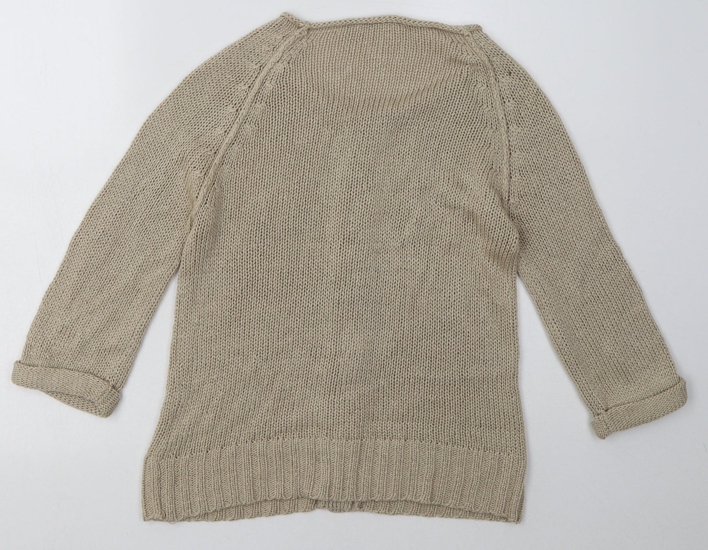 Womens UK Size S Preworn Brown Cardigan Jumper