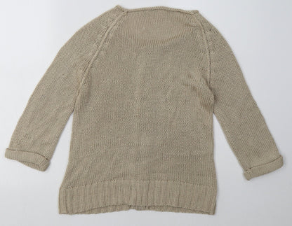 Womens UK Size S Preworn Brown Cardigan Jumper