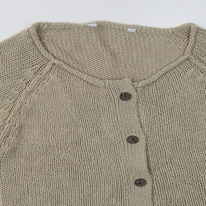 Womens UK Size S Preworn Brown Cardigan Jumper