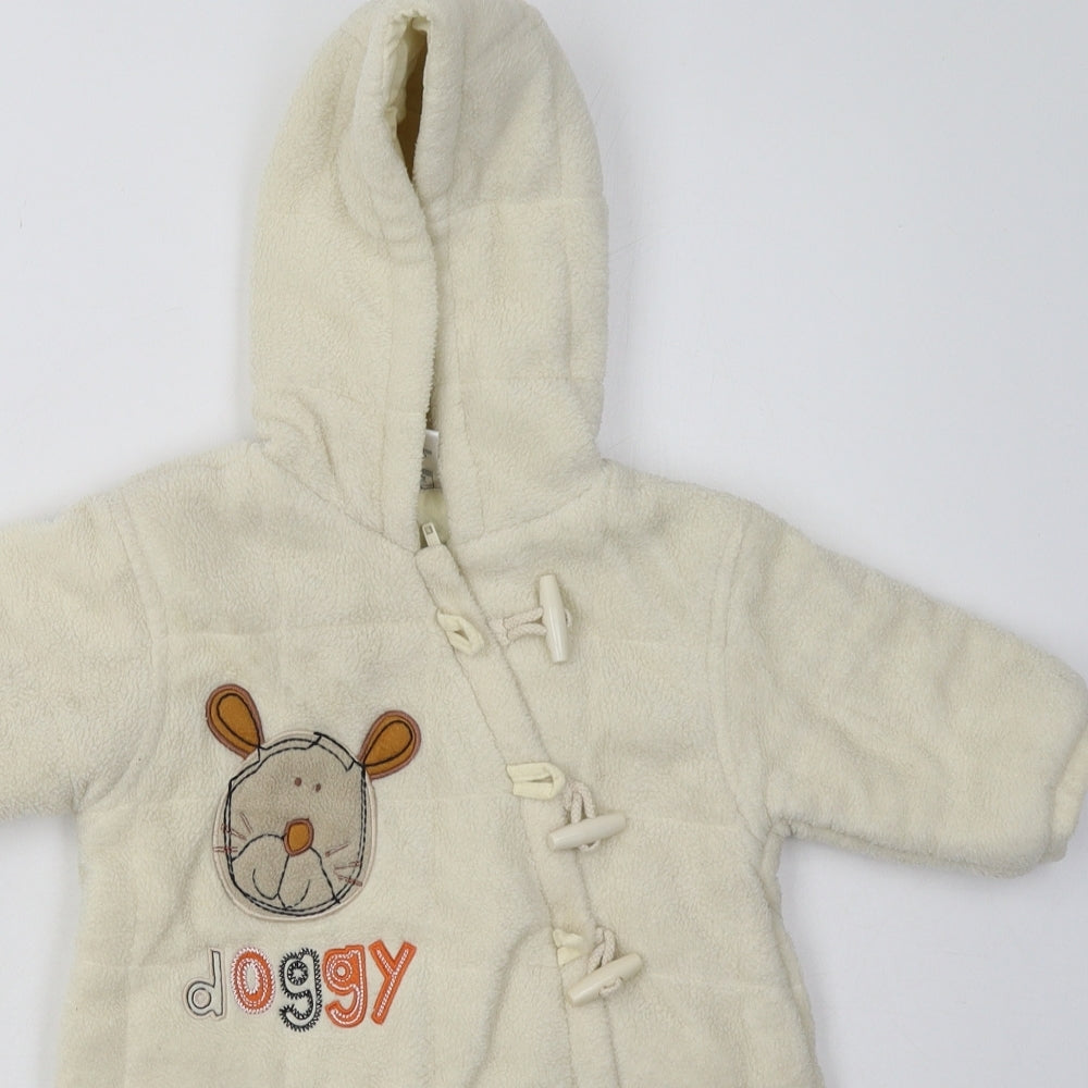 nox Baby White   Overcoat Poncho Size 3-6 Months   Zip - doggy