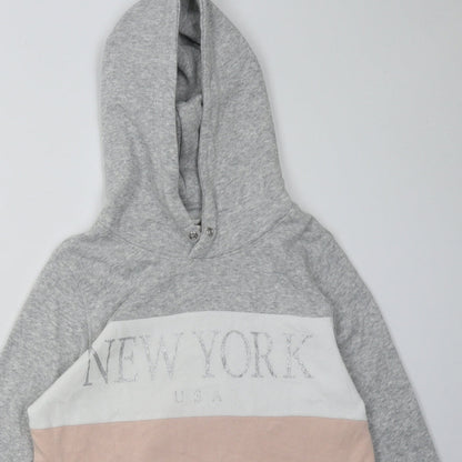 H&M Girls Grey Plaid Cotton Pullover Hoodie Size 14 Years  Pullover - New York