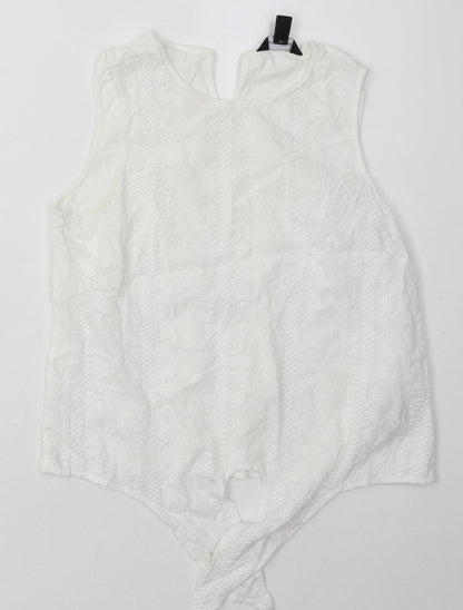 Womens UK Size 8 New Look White Basic Tank