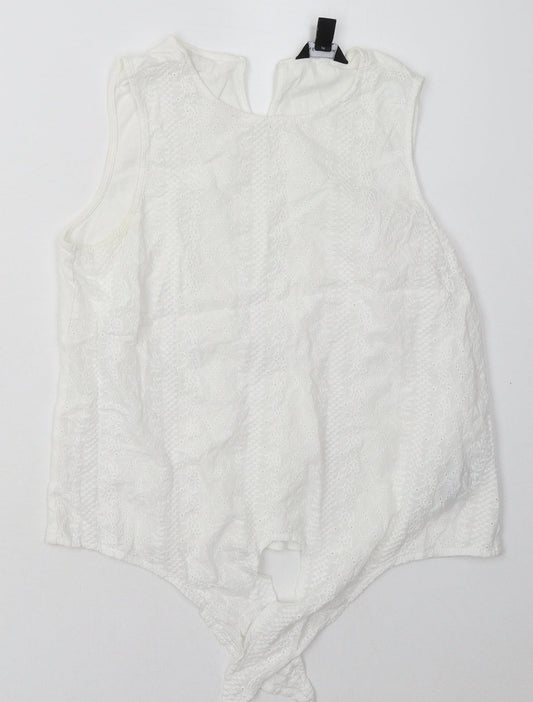 Womens UK Size 8 New Look White Basic Tank