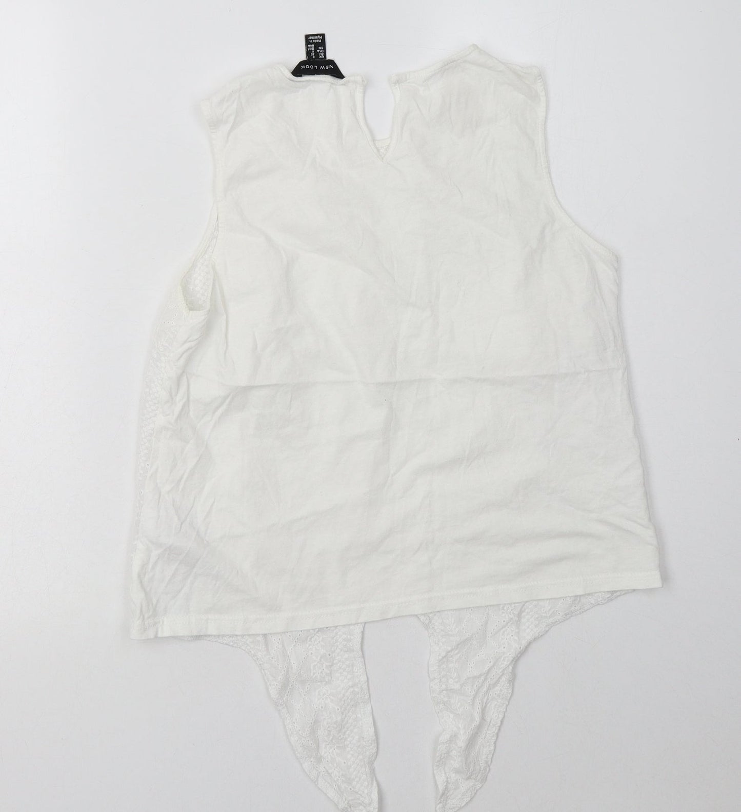 Womens UK Size 8 New Look White Basic Tank