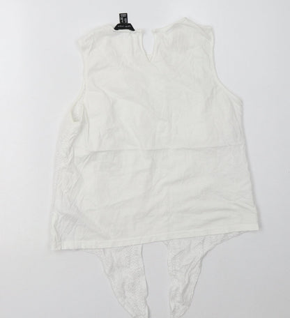 Womens UK Size 8 New Look White Basic Tank