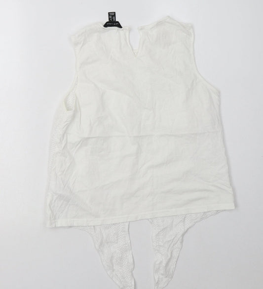 Womens UK Size 8 New Look White Basic Tank