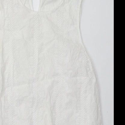 Womens UK Size 8 New Look White Basic Tank