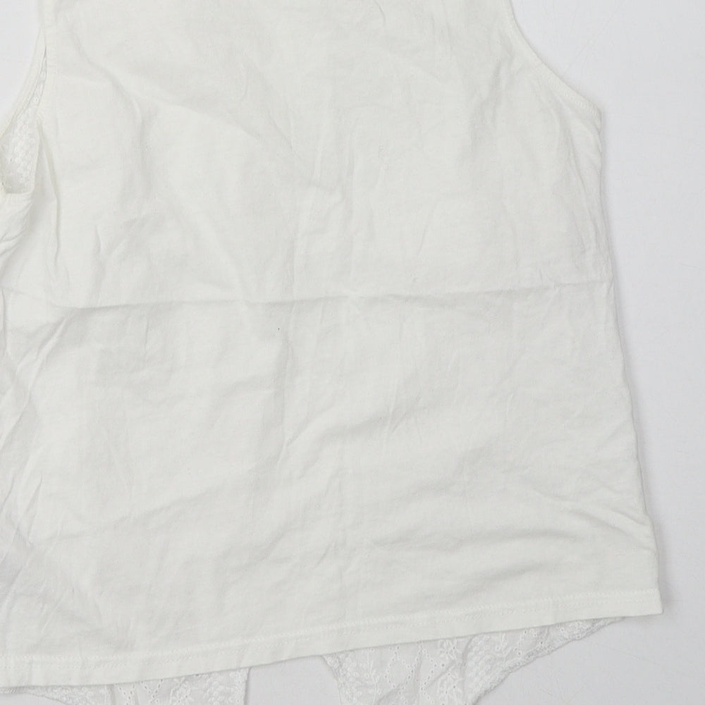 Womens UK Size 8 New Look White Basic Tank