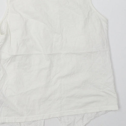 Womens UK Size 8 New Look White Basic Tank