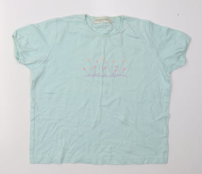 Womens UK Size M Holmewood Blue Basic T-Shirt