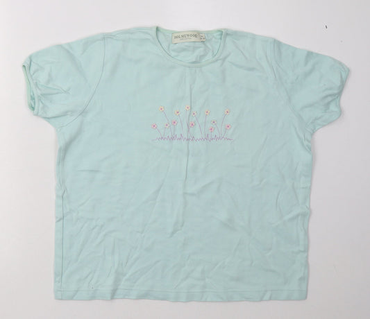 Womens UK Size M Holmewood Blue Basic T-Shirt