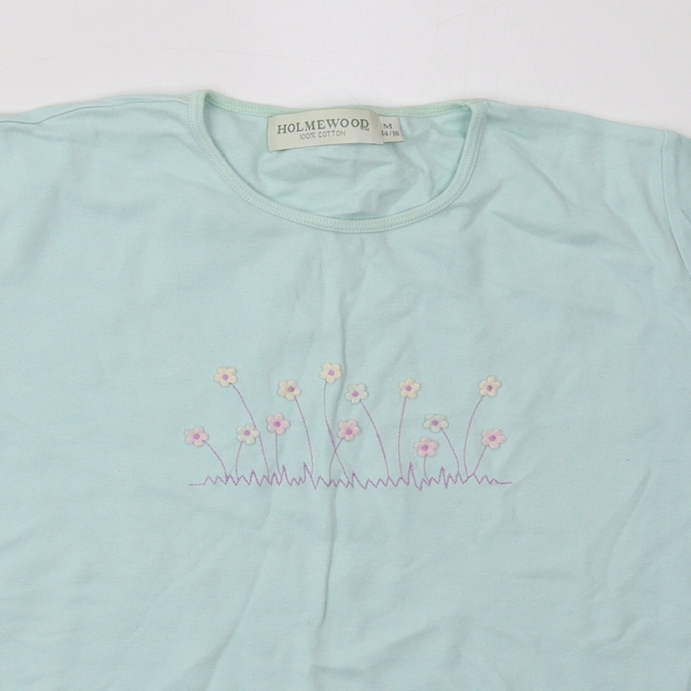 Womens UK Size M Holmewood Blue Basic T-Shirt