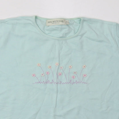 Womens UK Size M Holmewood Blue Basic T-Shirt