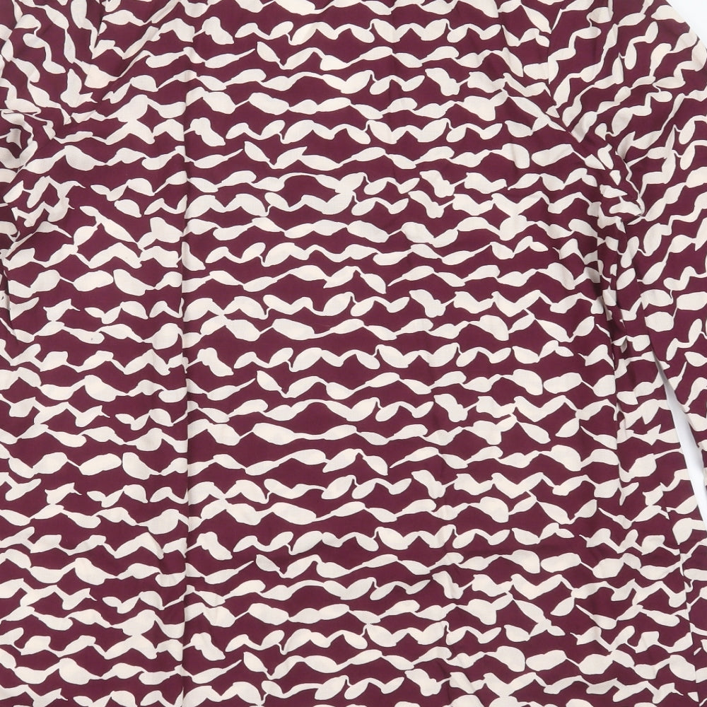 Live Womens Purple Geometric Viscose Basic Blouse Size 12 V-Neck