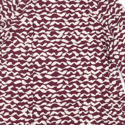 Live Womens Purple Geometric Viscose Basic Blouse Size 12 V-Neck
