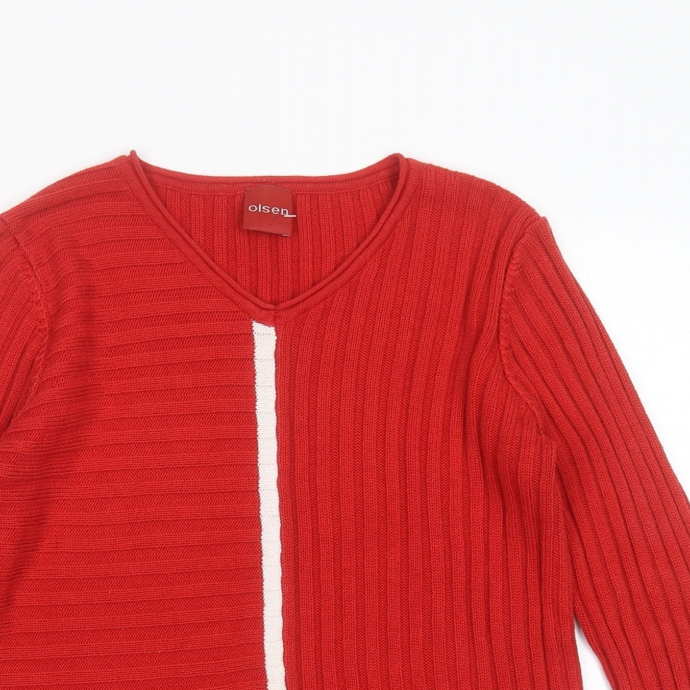Womens UK Size 12 Olsen Red Pullover Jumper