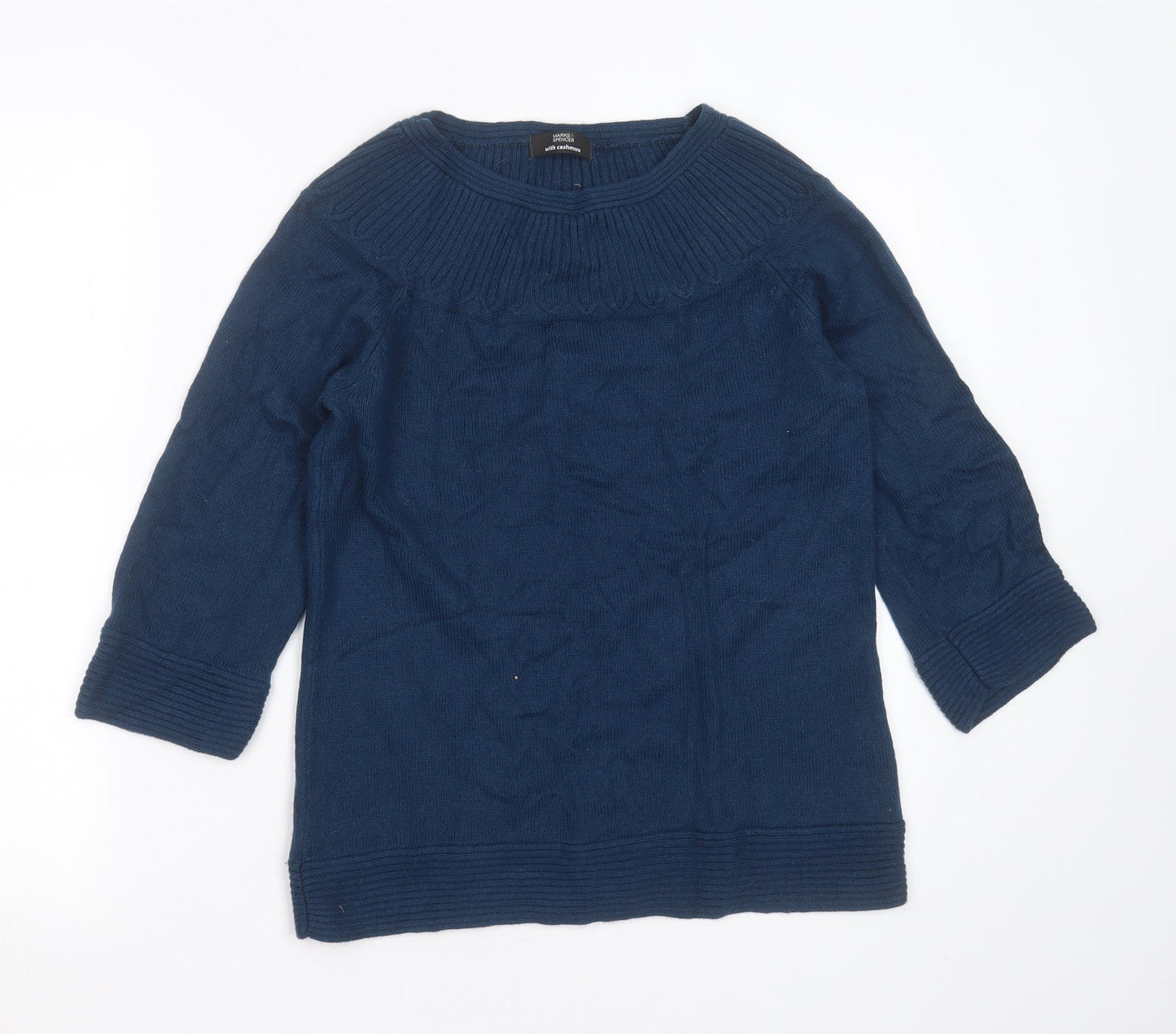 Womens UK Size 10 Marks and Spencer Blue Pullover Jumper