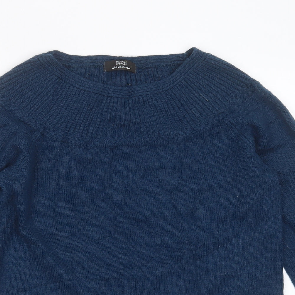 Womens UK Size 10 Marks and Spencer Blue Pullover Jumper
