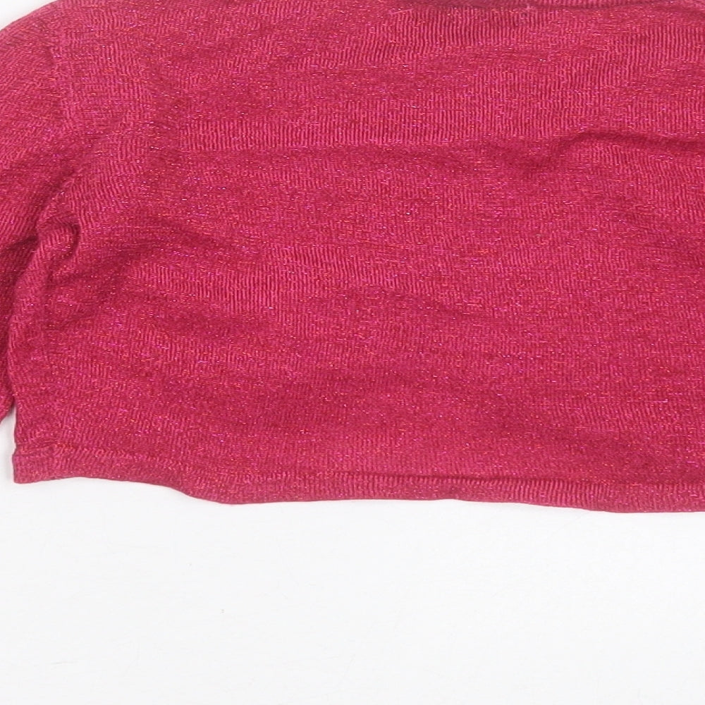 girls fashion Girls Purple Round Neck  Polyester Blend Shrug Jumper Size 5-6 Years  Button