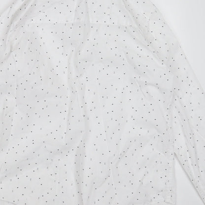 Primark Boys White Geometric Cotton Basic Button-Up Size 10-11 Years Collared Button