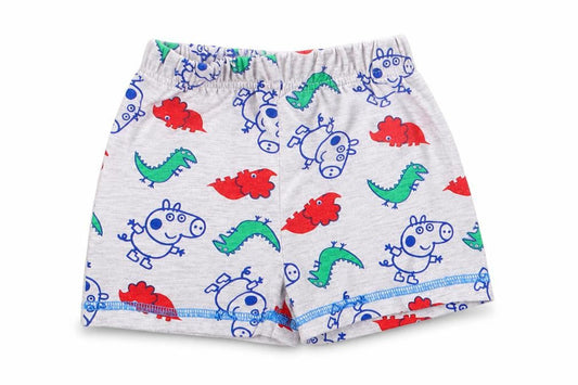 Nutmeg Boys Grey Solid Polyester Capri Sleep Shorts Size 12-18 Months   - peppa pig