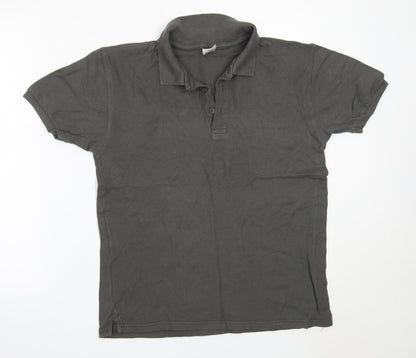 Fruit of the Loom Mens Grey  Cotton  Polo Size S Collared
