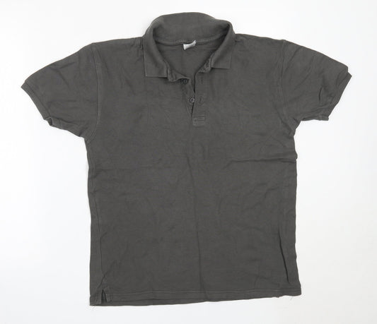 Fruit of the Loom Mens Grey  Cotton  Polo Size S Collared