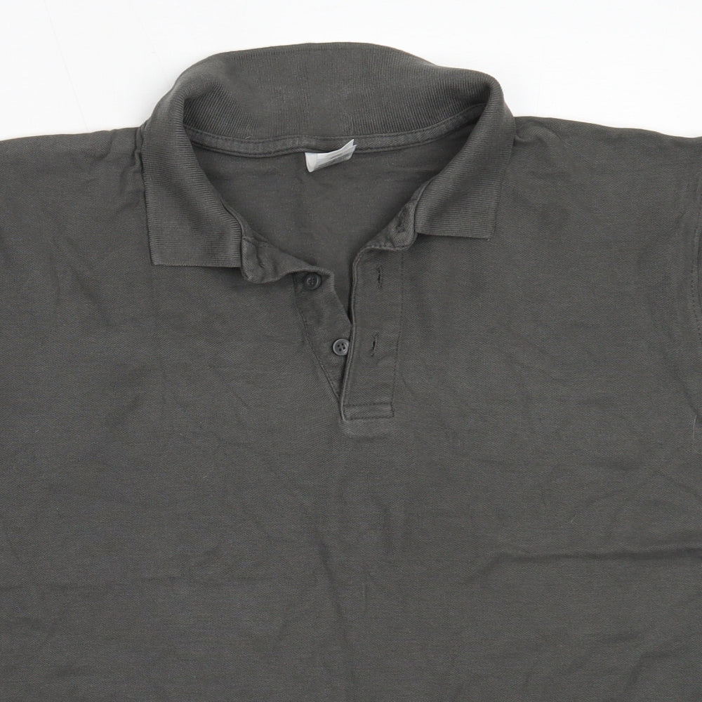 Fruit of the Loom Mens Grey  Cotton  Polo Size S Collared
