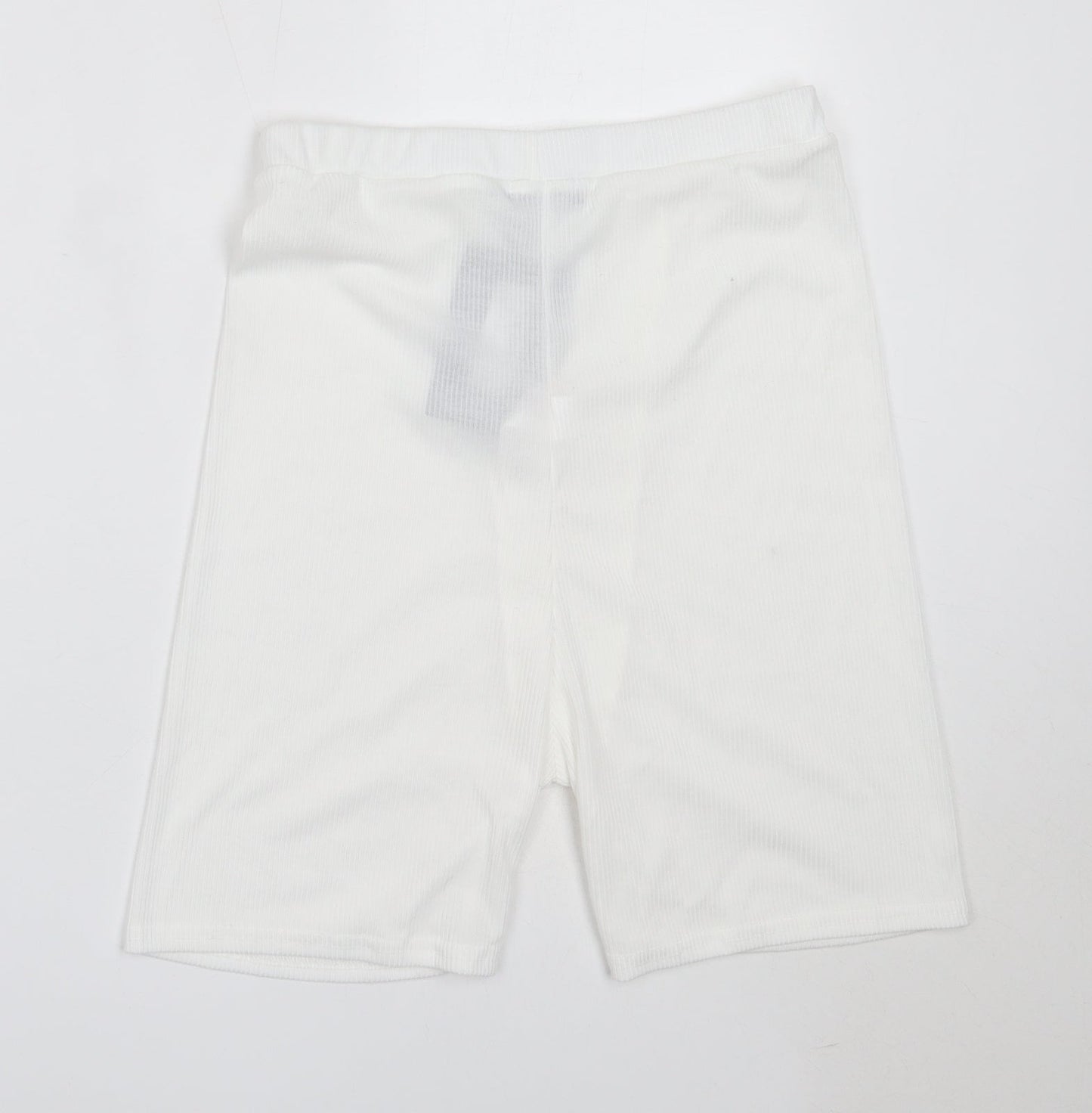 PRETTYLITTLETHING Womens White  Polyester Compression Shorts Size 14  Regular