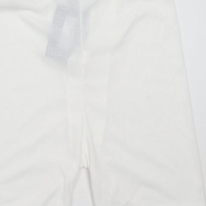 PRETTYLITTLETHING Womens White  Polyester Compression Shorts Size 14  Regular