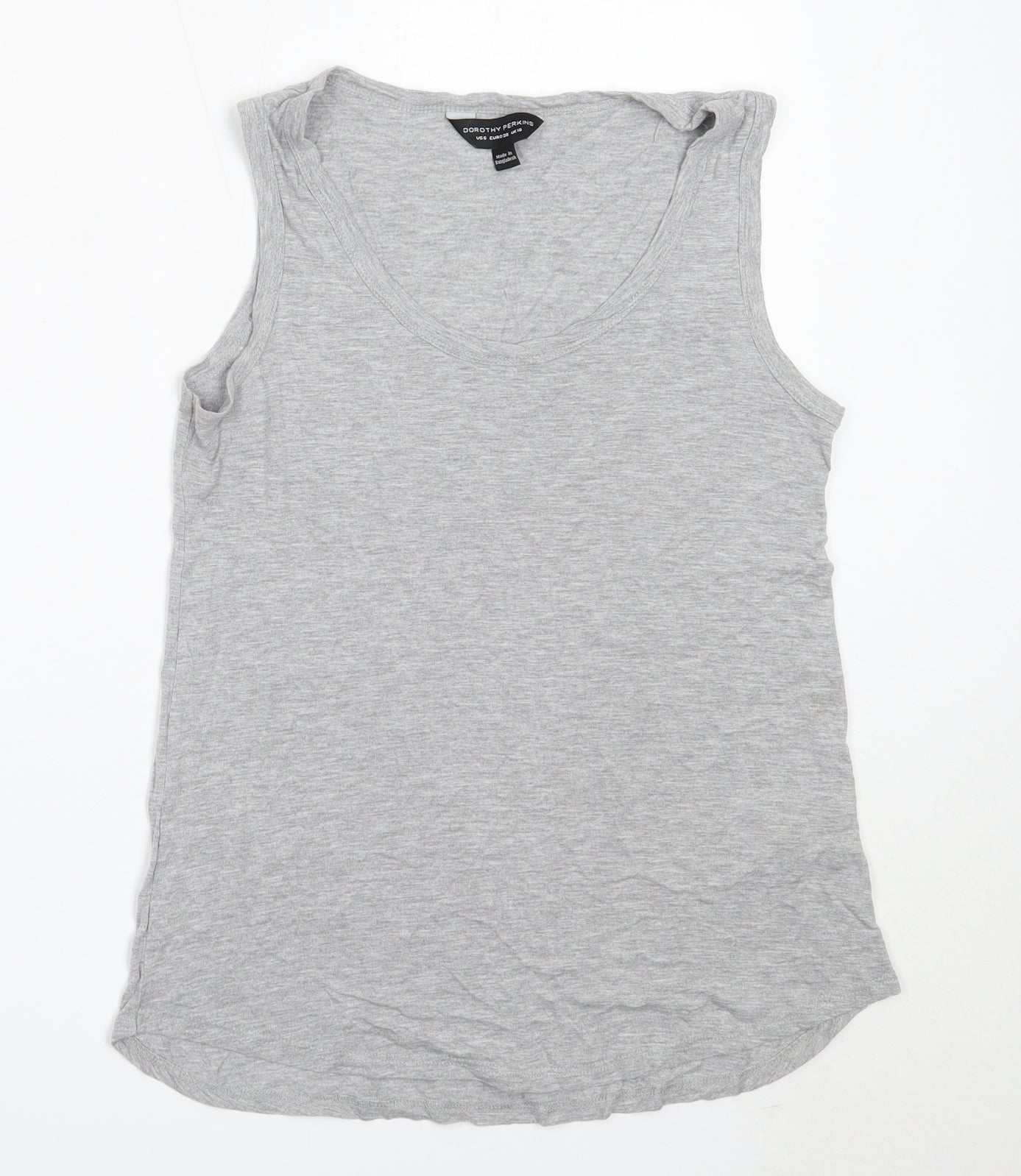 Womens UK Size 10 Dorothy Perkins Grey Basic Tank