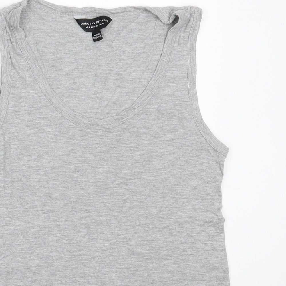 Womens UK Size 10 Dorothy Perkins Grey Basic Tank