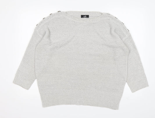 Womens UK Size M Wallis Grey Pullover Jumper