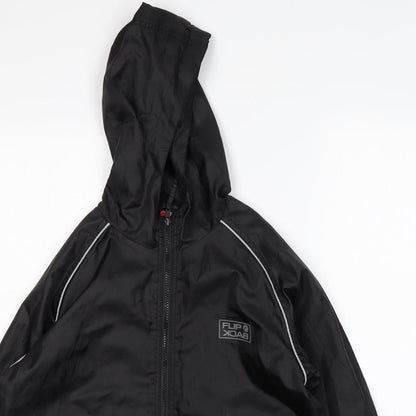 FlipBack Boys Black   Windbreaker Jacket Size 11-12 Years