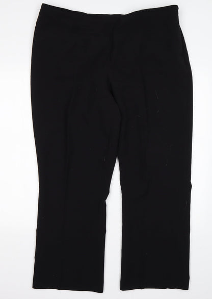 Womens UK Size 18 Debenhams Regular Fit  Black Trousers
