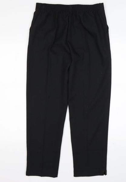 Womens UK Size 16 Preworn Regular Fit  Black Trousers