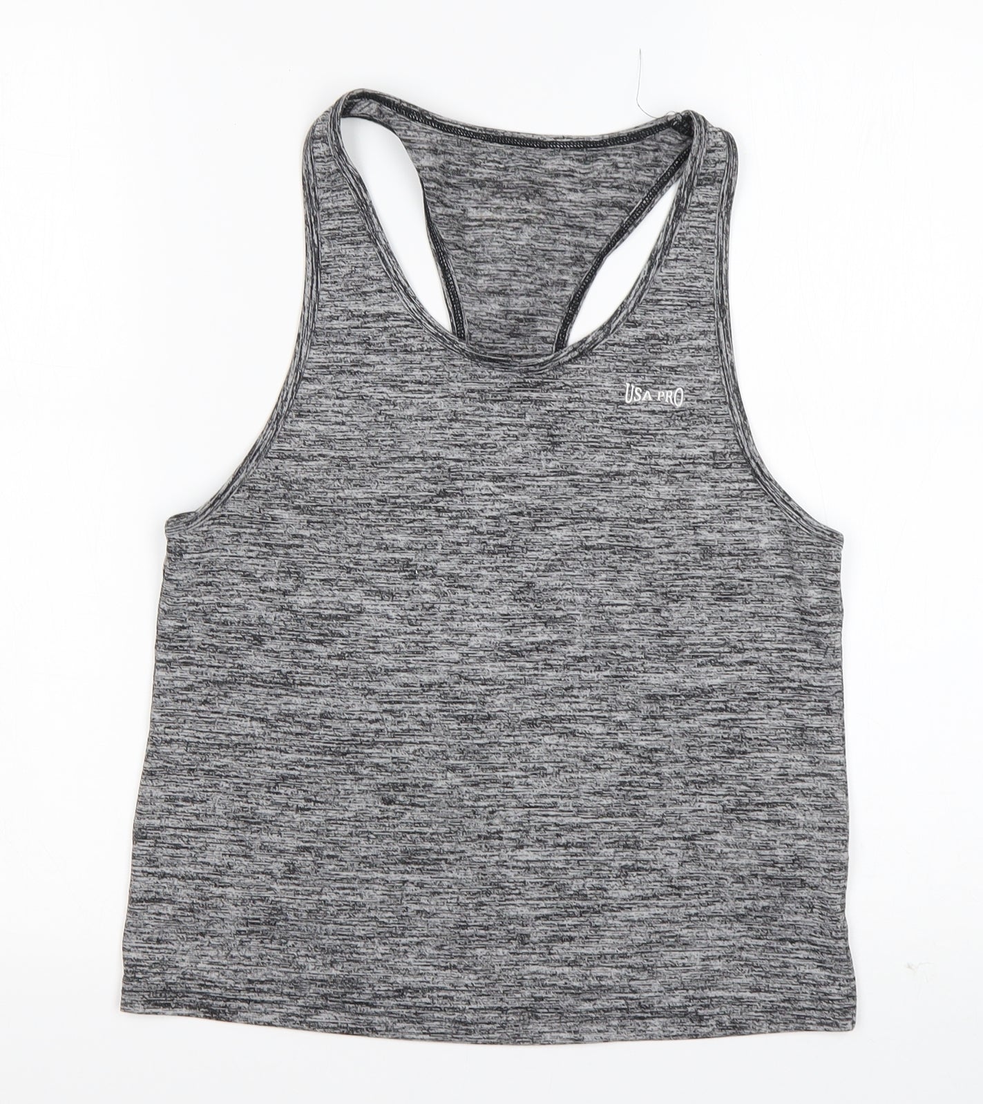 USA Pro Womens Grey  Nylon Basic Tank Size 6 Round Neck