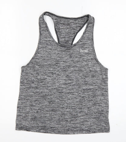 USA Pro Womens Grey  Nylon Basic Tank Size 6 Round Neck