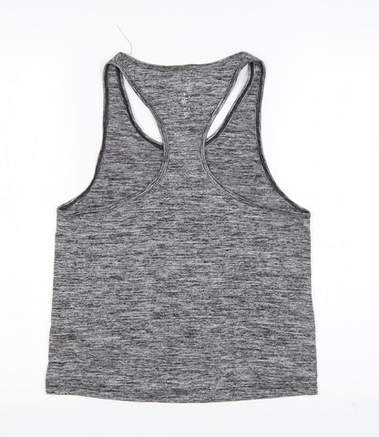 USA Pro Womens Grey  Nylon Basic Tank Size 6 Round Neck