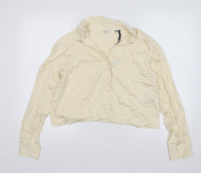 Womens UK Size 10 Jack Wills Beige Basic Button-Up