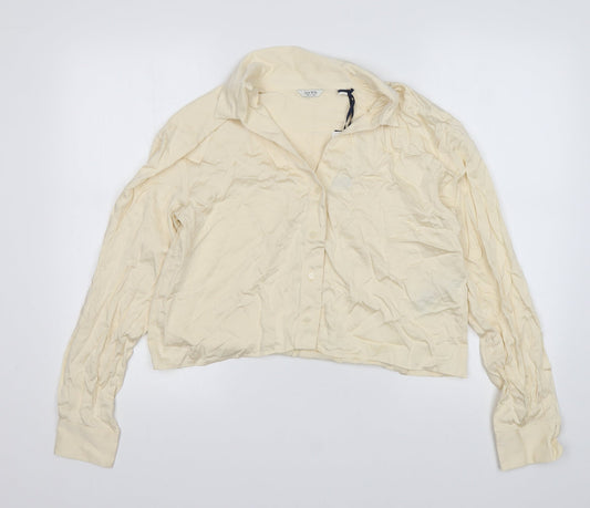 Womens UK Size 10 Jack Wills Beige Basic Button-Up