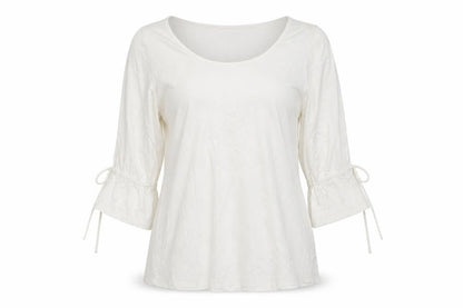 Womens UK Size M Lands End White Basic T-Shirt