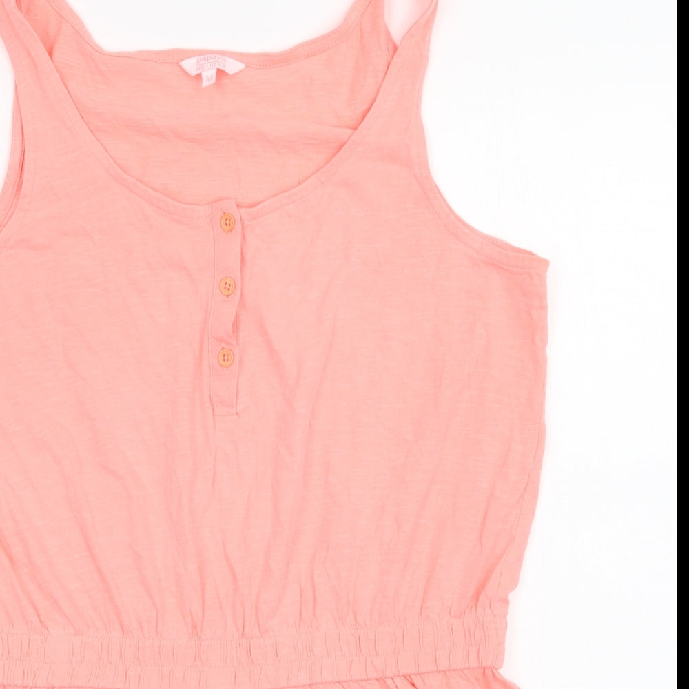 Papaya Womens Pink  Cotton Playsuit One-Piece Size M  Button