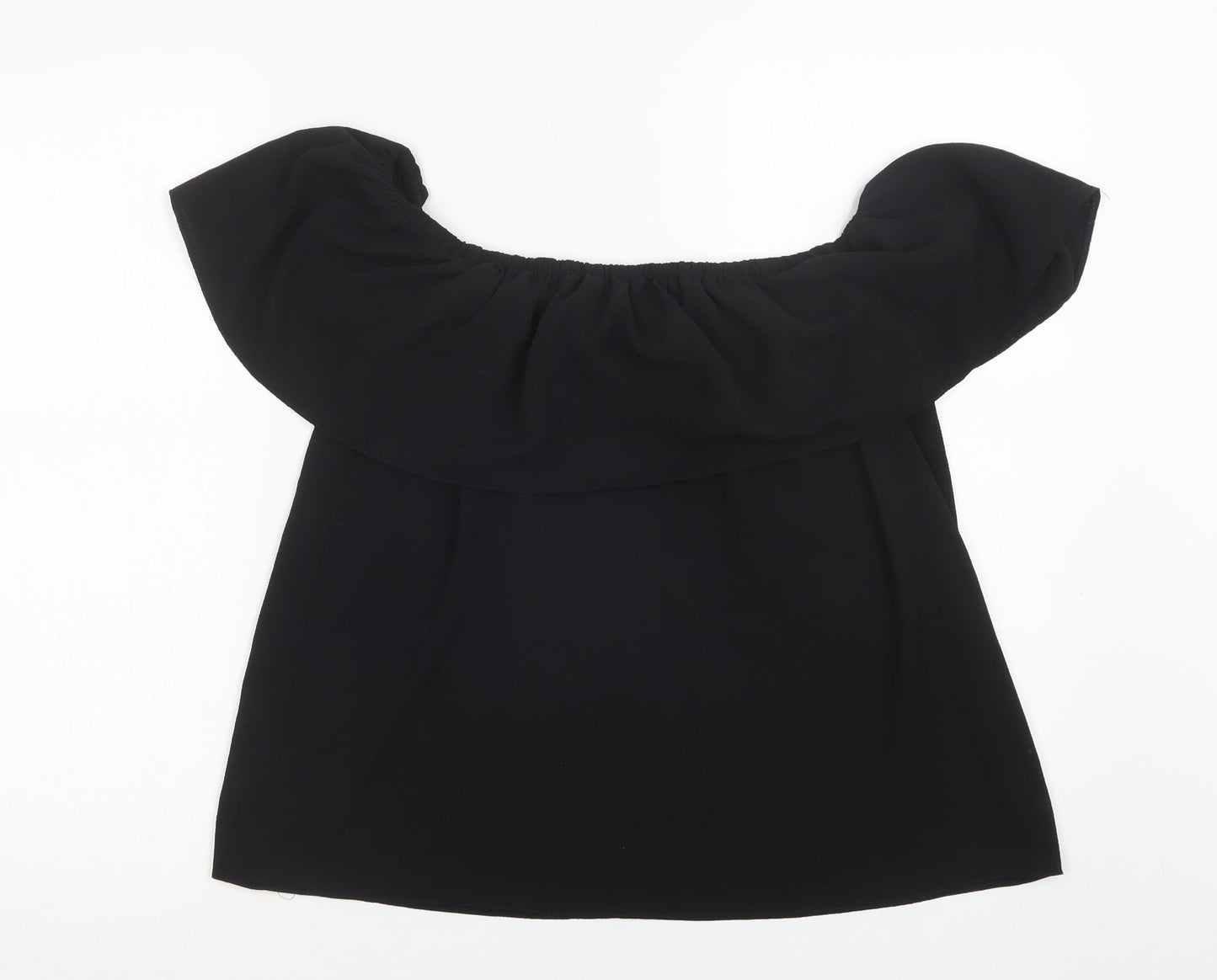 Dorothy Perkins Womens Black  Polyester Basic Blouse Size 10 Off the Shoulder